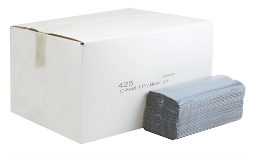 Show details for Paper Hand Towels C Fold - Blue 1 Ply
