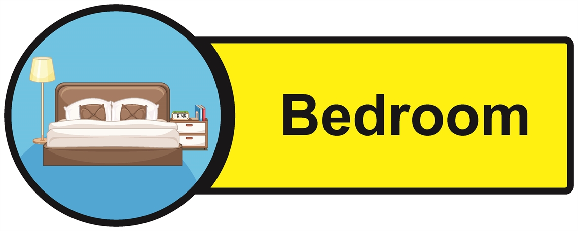 Show details for Dementia Friendly Sticker Label - Bedroom
