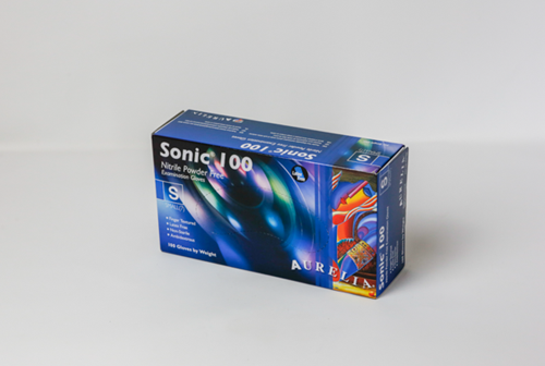 Show details for Small Sonic Blue Nitrile Gloves (100)