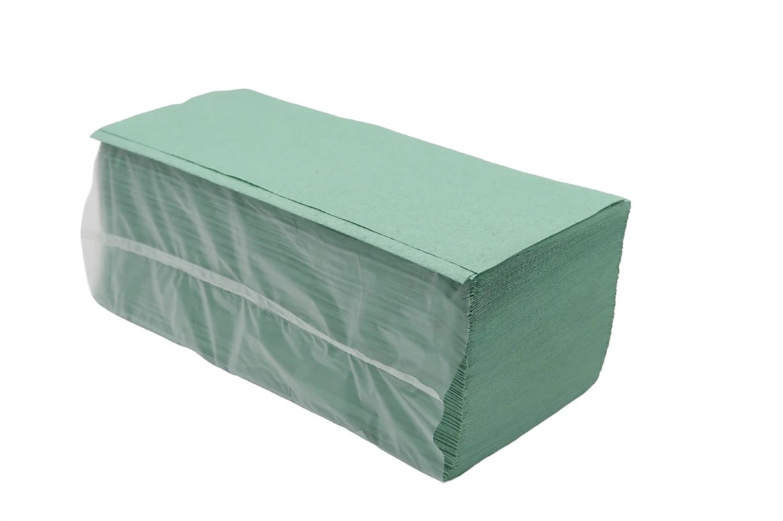Show details for Paper Hand Towels V Fold - Green 1 Ply