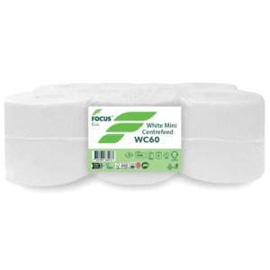 Show details for Centre Feed Rolls - Mini White Pack of 12