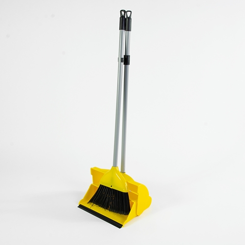 Show details for Dustpan & Brush - Yellow Long Handle 
