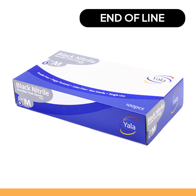Show details for Yala Gloves Nitrile - Black Medium Pack of 100