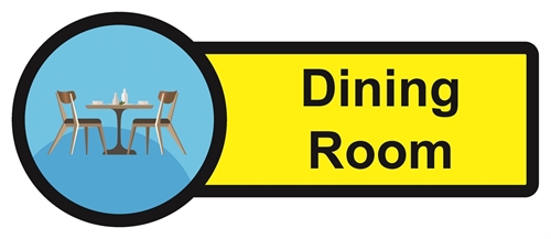 Show details for Dementia Friendly Sticker Label - Dining Room