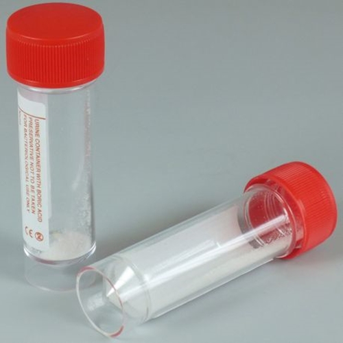 Show details for  Lid Sample Bottle with Boric Acid - Red Pack of 50