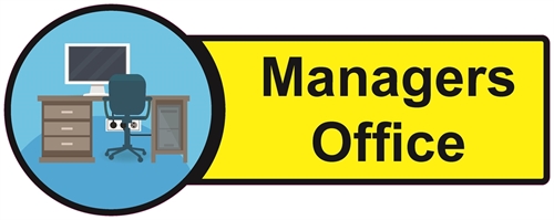 Show details for Dementia Friendly Sticker Label - Managers Office