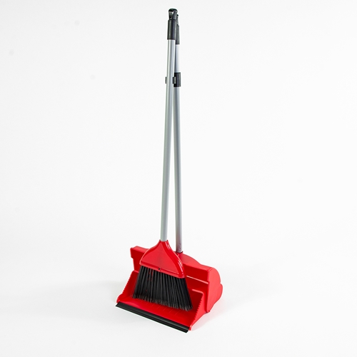 Show details for Dustpan & Brush - Red Long Handle 