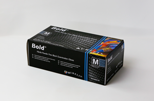 Show details for Gloves Nitrile Bold - Black Medium Pack of 100
