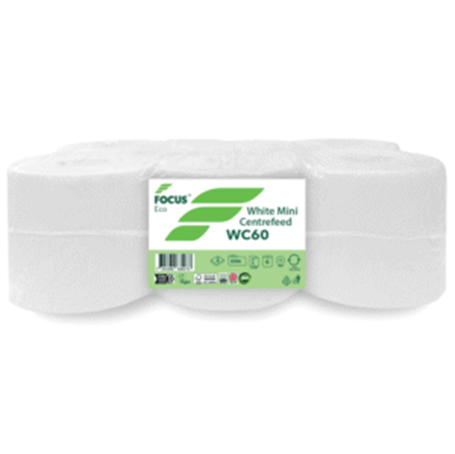 Show details for Centre Feed Rolls - Mini White Pack of 12