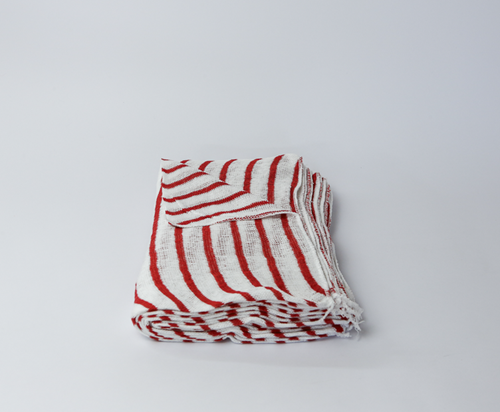 Show details for Cotton Cloths Striped - Red Pack of 50