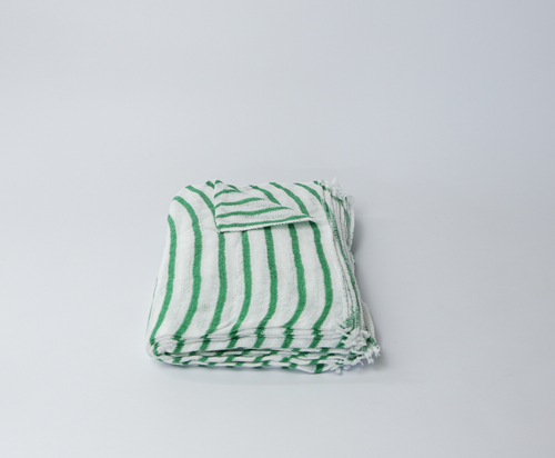 Show details for Cotton Cloths Striped - Green Pack of 50