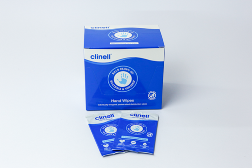 Show details for Clinell Antibacterial Hand Wipe Sachets - Pack of 100