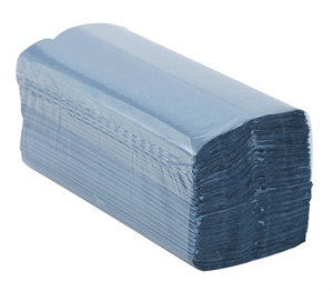 Show details for Paper Hand Towels C Fold - Blue 1 Ply