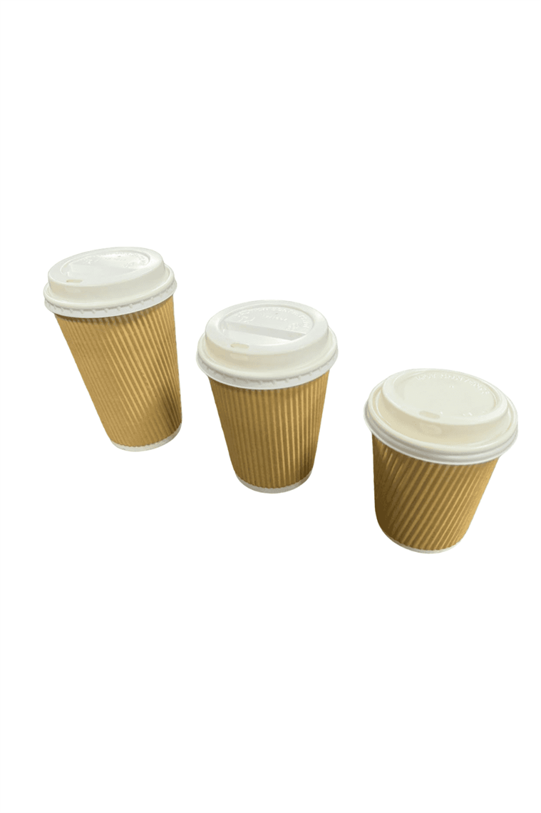 Show details for Kraft Ripple Coffee Cups - 12oz Pack of 500