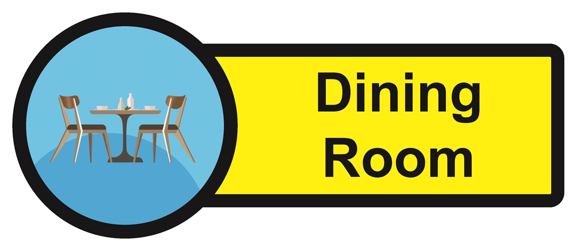 Show details for Dementia Friendly Sticker Label - Dining Room