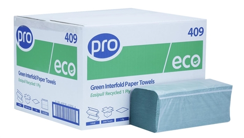 Show details for Paper Hand Towels V Fold - Green 1 Ply